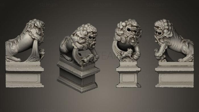 Статуэтки львы тигры сфинксы Lion statue 007 F